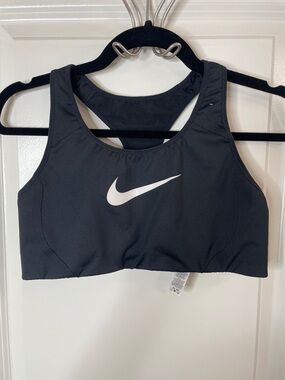 Nike Black Sports Bra with White Swoosh